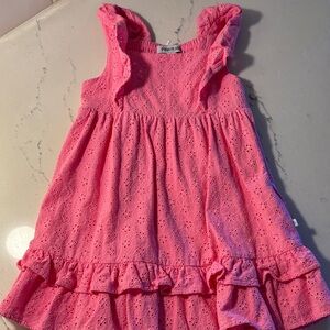 Posh Peanut Pink Eyelet Ruffle Dress